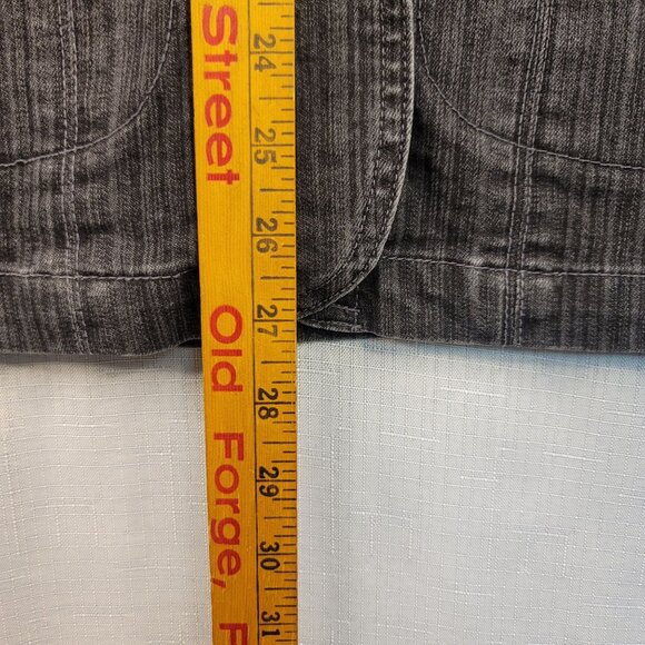 KiKit Maurice Sasson Womens Gray Denim Blazer Jacket M Cotton Light Distress - Picture 11 of 11